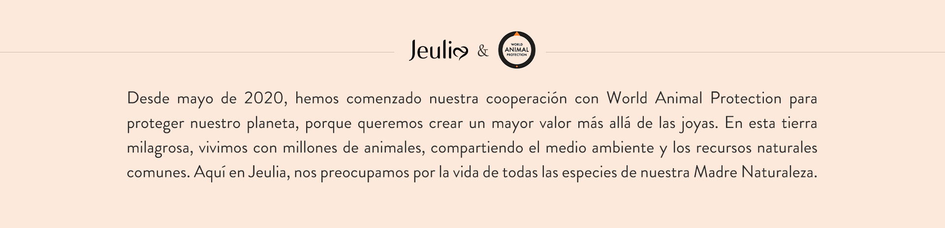 Jeulia con World Animal Protection