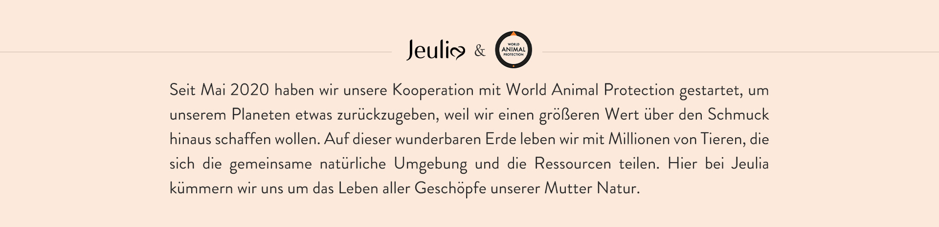 Jeulia's Partnership with World Animal Protection