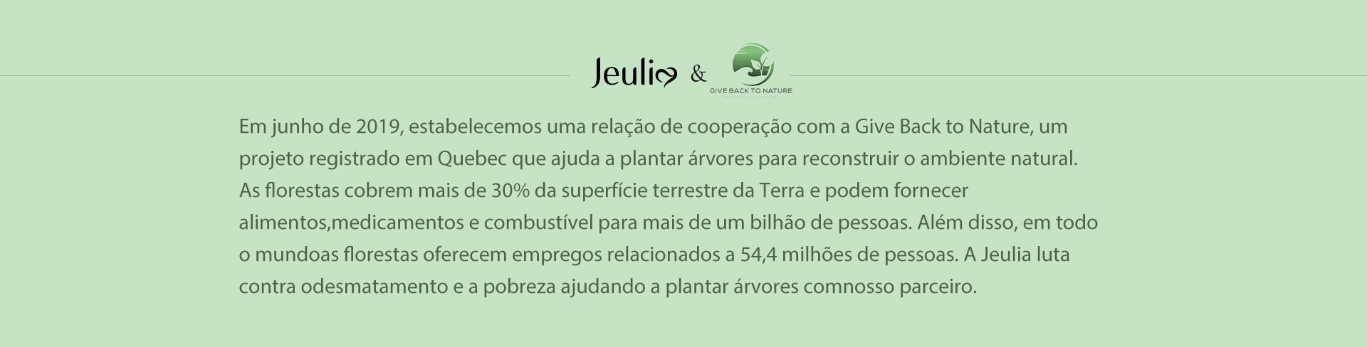 Jeulia's Partnership with Give Back to Nature