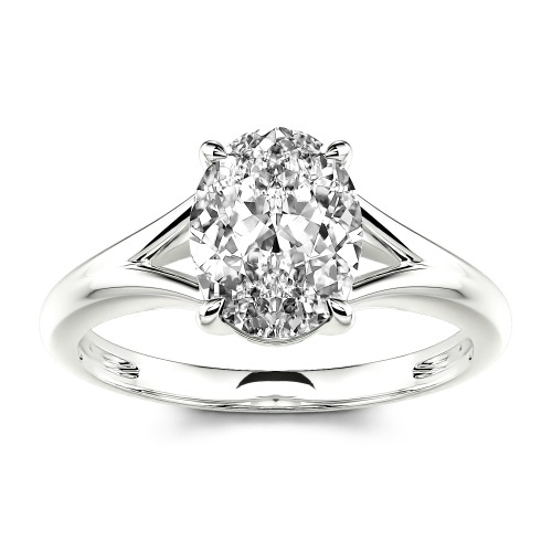Jeulia Moissanite Oval Cut Solitaire Gold Ring