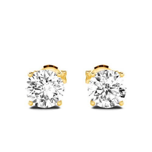 Jeulia Moissanite Round Cut Gold Stud Earrings