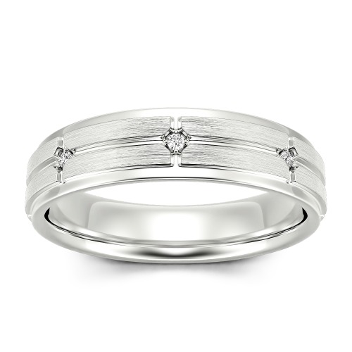 Jeulia Moissanite Round Cut Men's Band