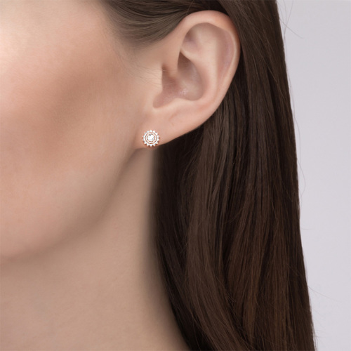 Jeulia Moissanite Double Halo Round Cut Stud Earrings