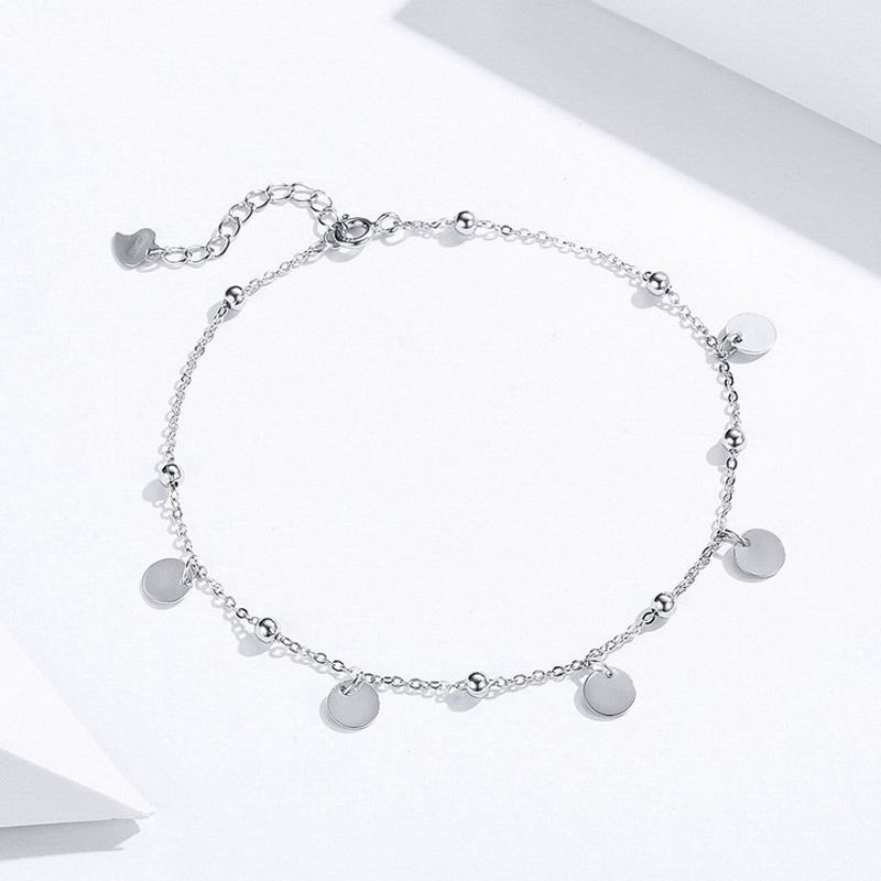 Jeulia Simple Style Disc Sterling Silver Anklet - Jeulia Jewelry