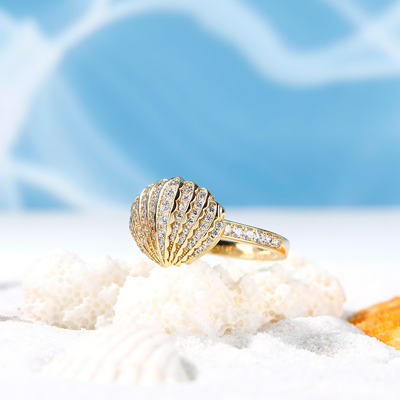 Sea Shell Sterling Silver Ring - Jeulia Jewelry