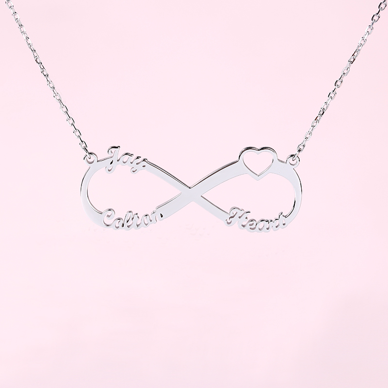 Jeulia Heart Shape Three Name Infinity 