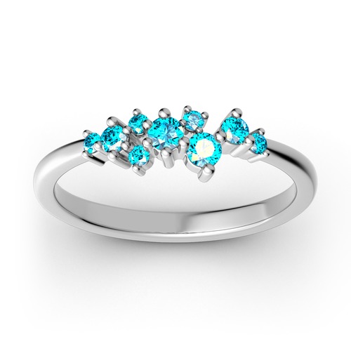 Jeulia Stackable Cluster Sterling Silver Ring