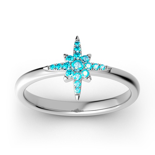 Jeulia Stackable Star Sterling Silver Ring