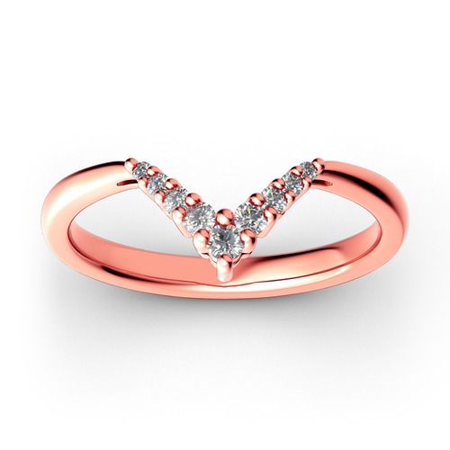 Jeulia Schlicht V Shape Sterling Silber Personalisiert Bandring Ring