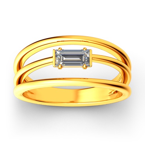 Jeulia Geteilt Schaft Smaragd-Schliff Sterling Silber Personalisiert Ring