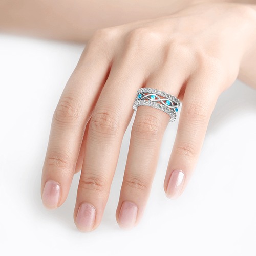 Jeulia Terno De Anillos De Talla Redonda En Plata De Ley