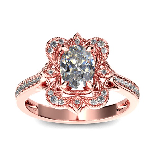 Jeulia Vintage Ovalschliff Sterling Silber Ring
