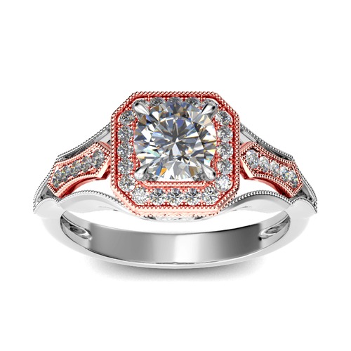 Jeulia Vintage Rundschliff Sterling Silber Personalisiert Ring