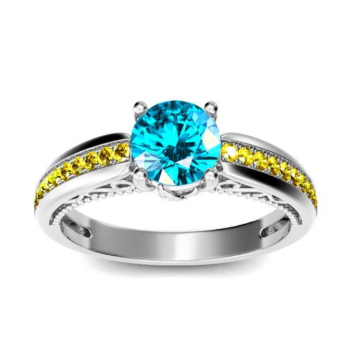 Jeulia Anillo Milgrain De Talla Redonda En Plata De Ley