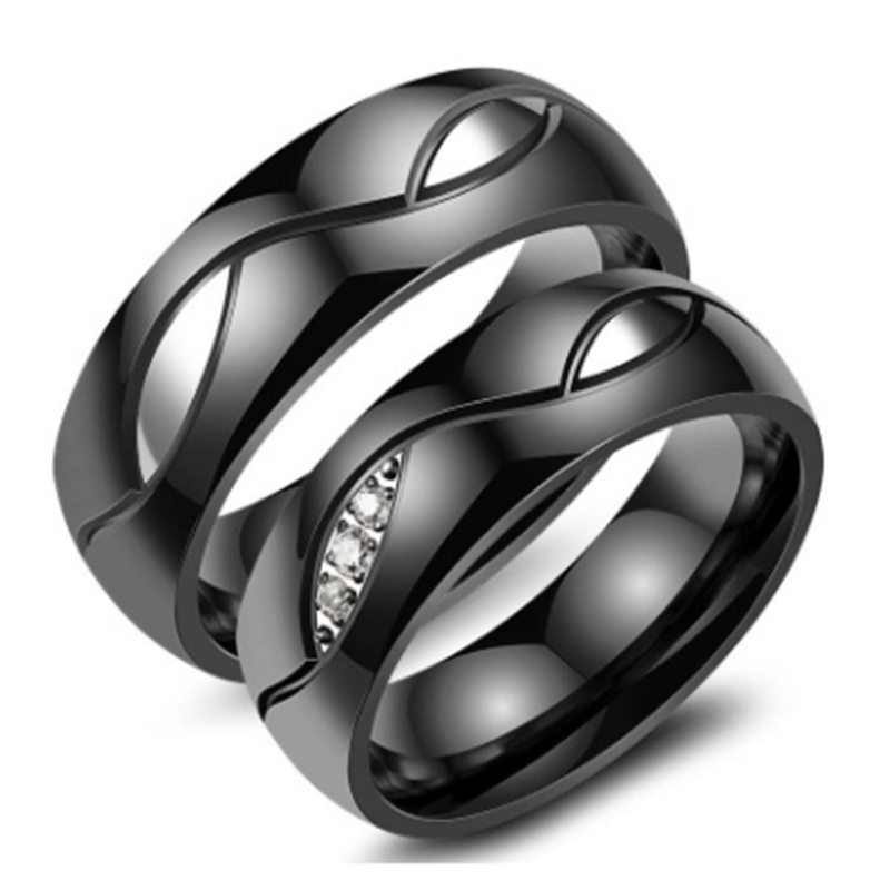 

Black Titanium Steel Couple Rings