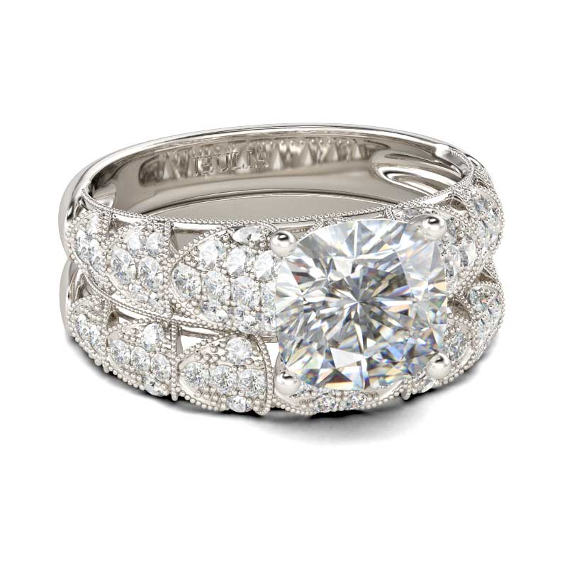 

Antique Cushion Cut Sterling Silver Ring Set
