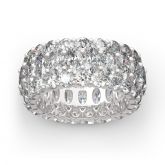 Jeulia Classic Oval and Round Cut Sterling Silver Eternity Ring