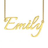 Gold Tone Italianno Regular Style Name Necklace