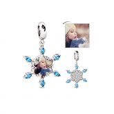 Snowflake Photo Charm Sterling Silver