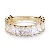 Classic Baguette Cut Sterling Silver Women's Band