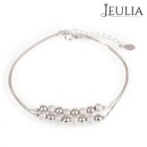 Double Chain Bead Design Sterling Silver Bracelet