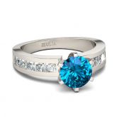 Invisible Setting Round Cut Sterling Silver Ring