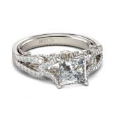 Princess Cut Twist Sterling Silver Ring