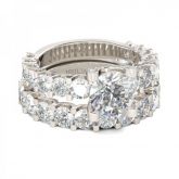 Classic Round Cut Sterling Silver Ring Set