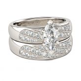 Marquise Cut Sterling Silver Ring Set