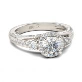 Classic Halo Round Cut Sterling Silver Ring