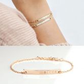 Rose Gold Tone Engraved Bracelet Sterling Silver