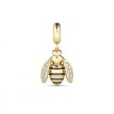 Golden Bee Charm Sterling Silver
