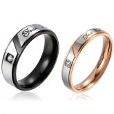 "True Love" Titanium Steel Couple Rings