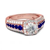Jeulia Halo Round Cut Sterling Silver Ring