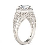 Octagon Round Cut Sterling Silver Ring