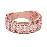 Rose Gold Tone Round Cut Sterling Silver Women's Band