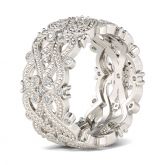 Beaded Infinity Sterling Silver Women's Band