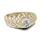 Vintage Round Cut Sterling Silver Ring