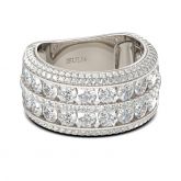 Wide Round Cut Sterling Silver Women's Band