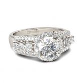 Halo Round Cut Sterling Silver Ring