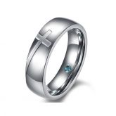Fancy Cross Titanium Steel Couple Rings