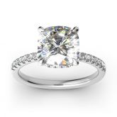 Classic Cushion Cut Sterling Silver Ring