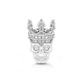 Rose Gold Tone Skull Queen Charm Sterling Silver