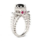 Hollow Oval Cut Sterling Silver Skull Ring