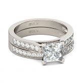 Jeulia Exquisite Princess Cut Sterling Silver Ring Set