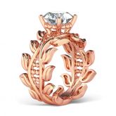 Rose Gold Tone Round Cut Sterling Silver Ring