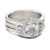 Jeulia Interchangeable Round Cut Sterling Silver Ring Set