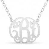 Vintage Monogram Necklace Sterling Silver