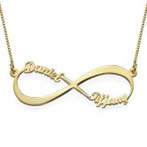 Gold Tone Infinity Name Necklace Sterling Silver