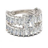 Classic Radiant Cut Sterling Silver Ring Set